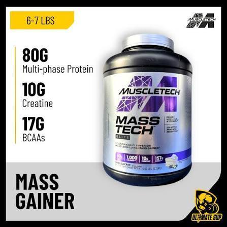 Muscletech Mass Tech Elite 6lbs - Weight Gainer - Suplemen Penambah Massa Otot - Gainer Recovery