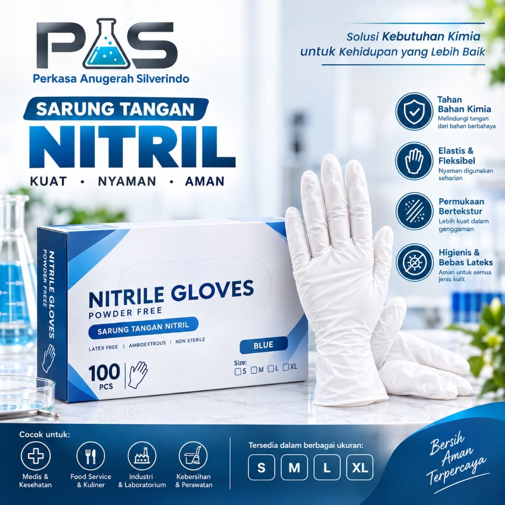 Nitrile Gloves | Sarung Tangan Nitril Powder Free Bebas Lateks | Perkasa Anugerah Silverindo