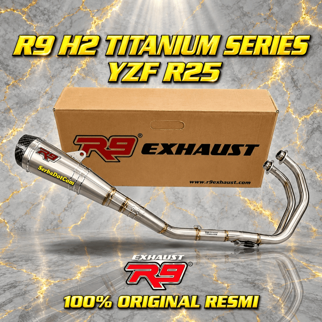 KNALPOT R9 H2 TITANIUM SERIES R25 MT25 ORIGINAL FULL SYSTEM not shark carbon gp tr1 tr2 carbon ss st
