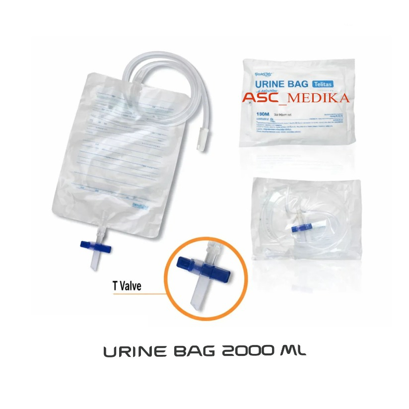 Urine Bag  2 liter T - Valve Kantong Urin / UrinBag