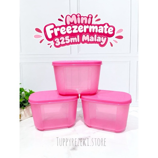 (1pc) Tupperware Mini Freezermate Pink 325ml Malay container kulkas lentur