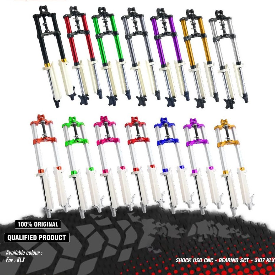 USD Shock Up Side Down Depan Scarlet + Bearing 3107 KLX 150