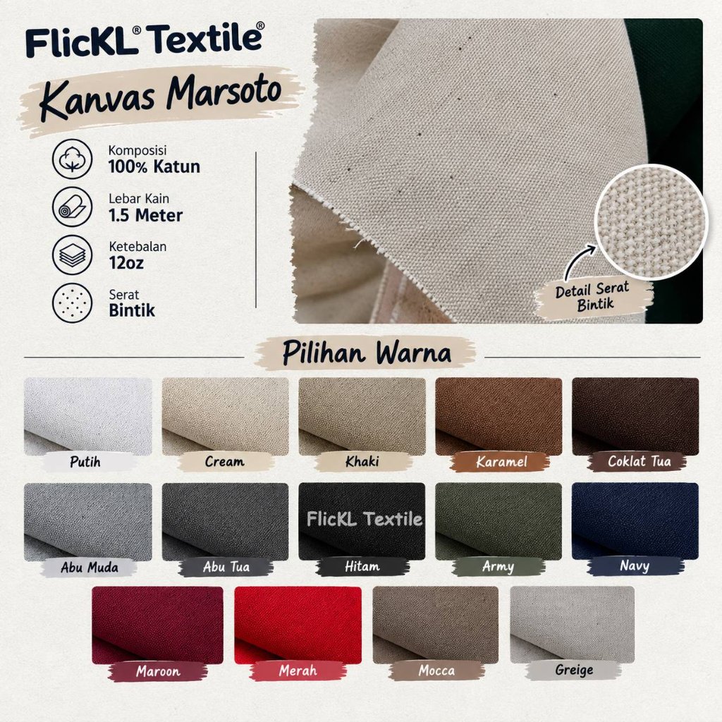 Kain Kanvas Marsoto Katun Bahan Marsoto Kanvas Katun Marsoto Serat Bintik