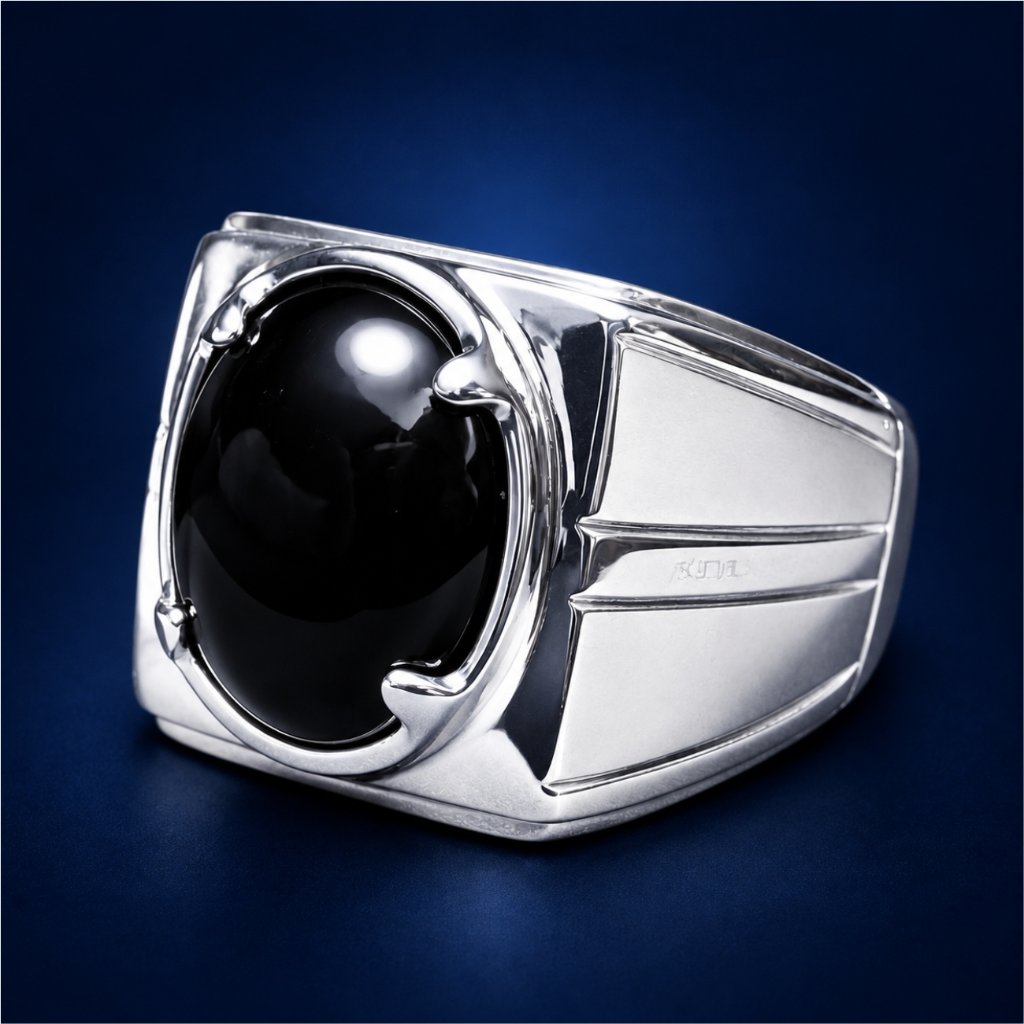 SAN950 Cincin Perak 950 Ikat Batu Permata Akik EB876 - Ring Premium Custom Handmade
