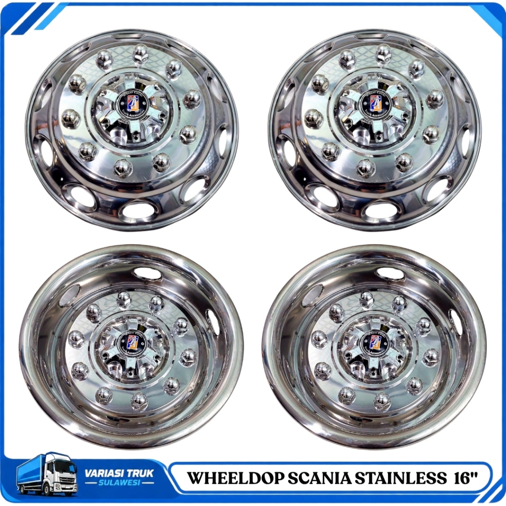 [ 2 BUAH ] WHEELDOP WELDOP TRUCK 16" SCANIA STAINLESS