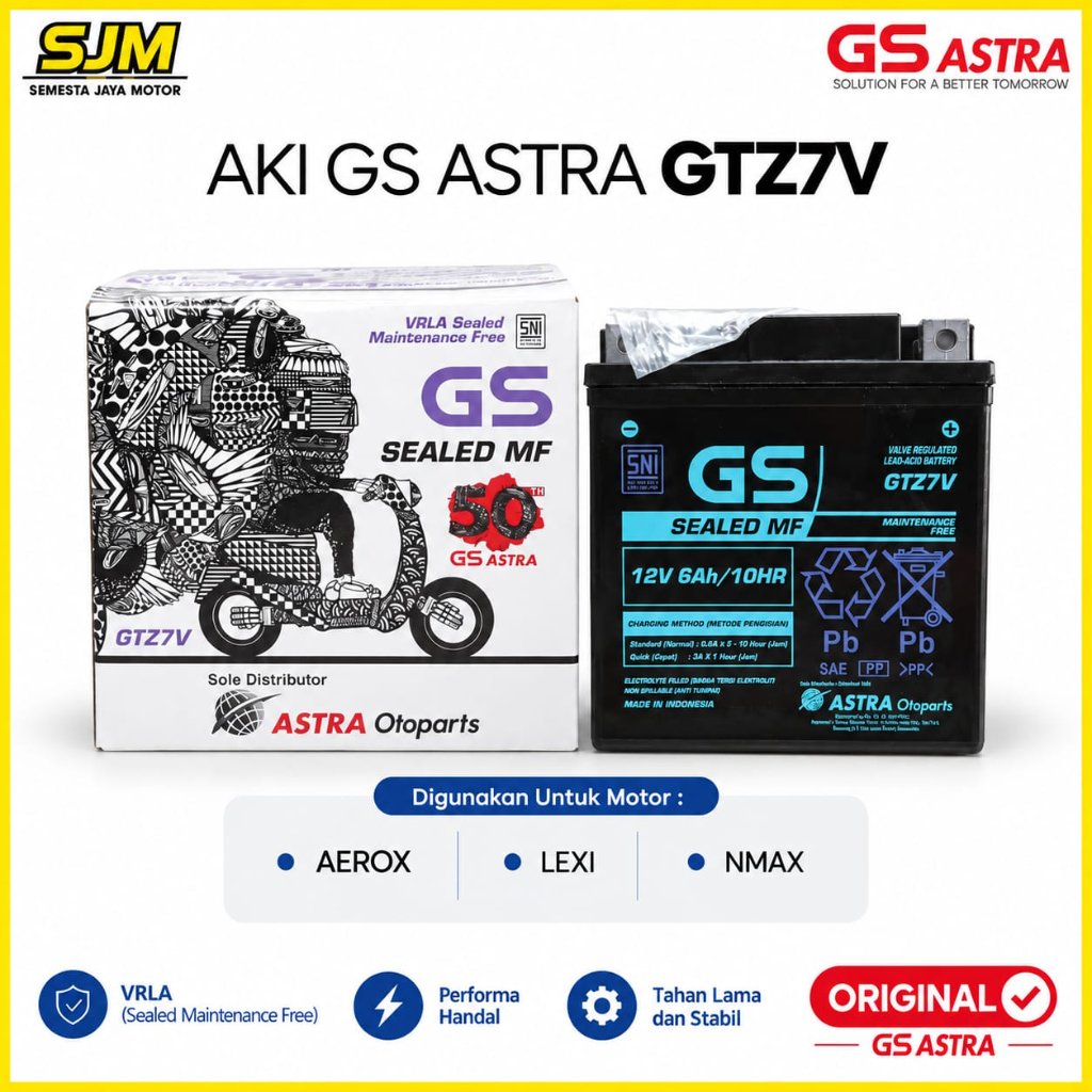 AKI GS Astra GTZ7V AKI Motor Aerox, Lexy, Nmax Original GS
