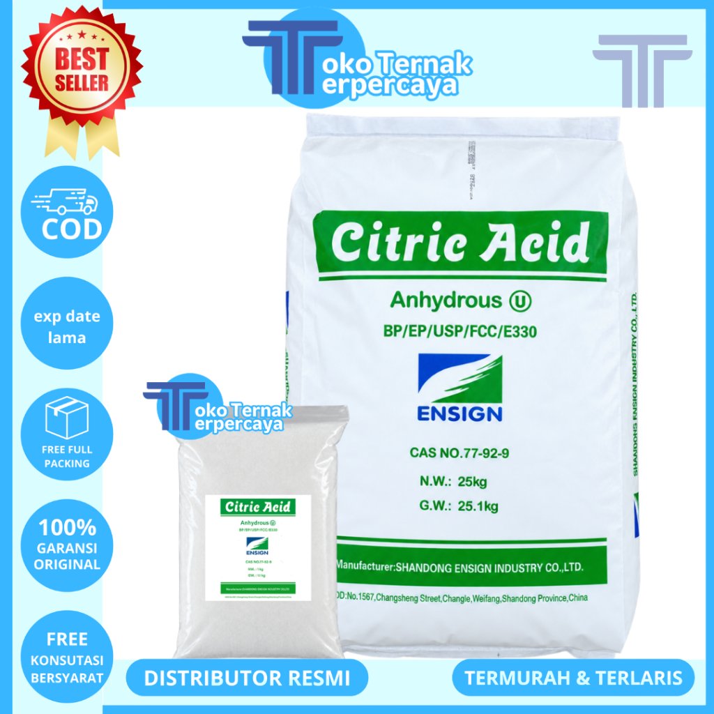 CITRIC ACID ANHYDROUS - Citroen Sitrun Food grade Sitrun Makanan - Asam Sitrat Citrun Acid Anhydrous