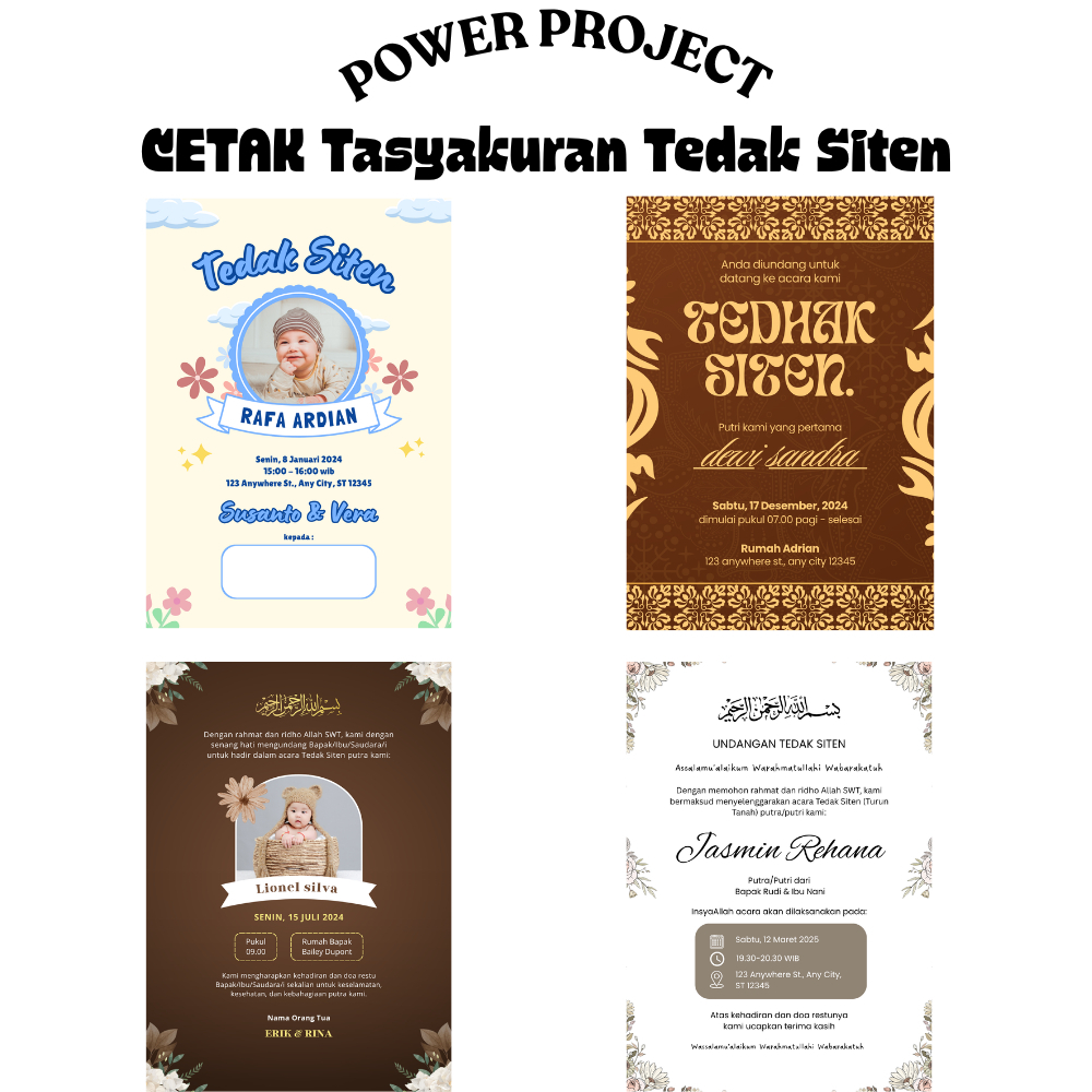 Cetak Kartu Tasyakuran Tedhak Siten, Custom Tasyakuran Tedhak Siten