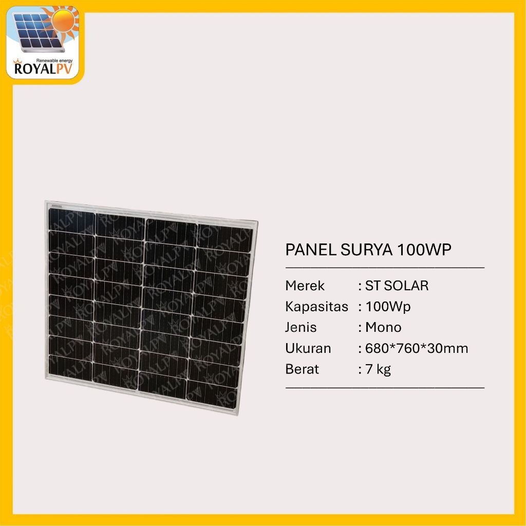Panel surya solar panel 100wp mono 12v solar cell 18v
