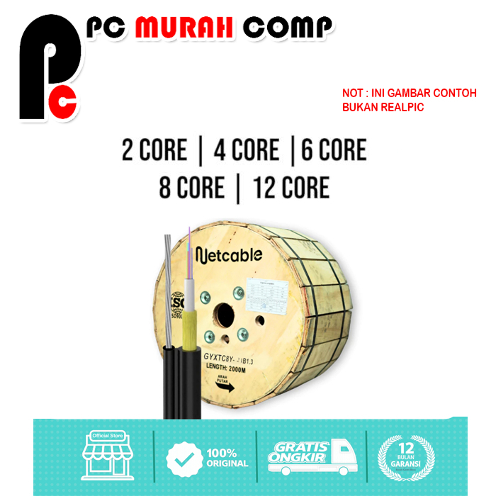 Kabel FO Bulat Fig 8 Fig8 2000M 2 Core 4 Core 6 Core 8 Core 12 Core SPC