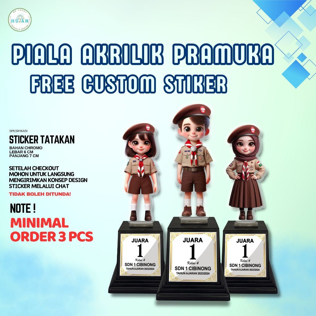 Piala Pramuka Murah Juara Custom / Piala Pramuka Desain Keren