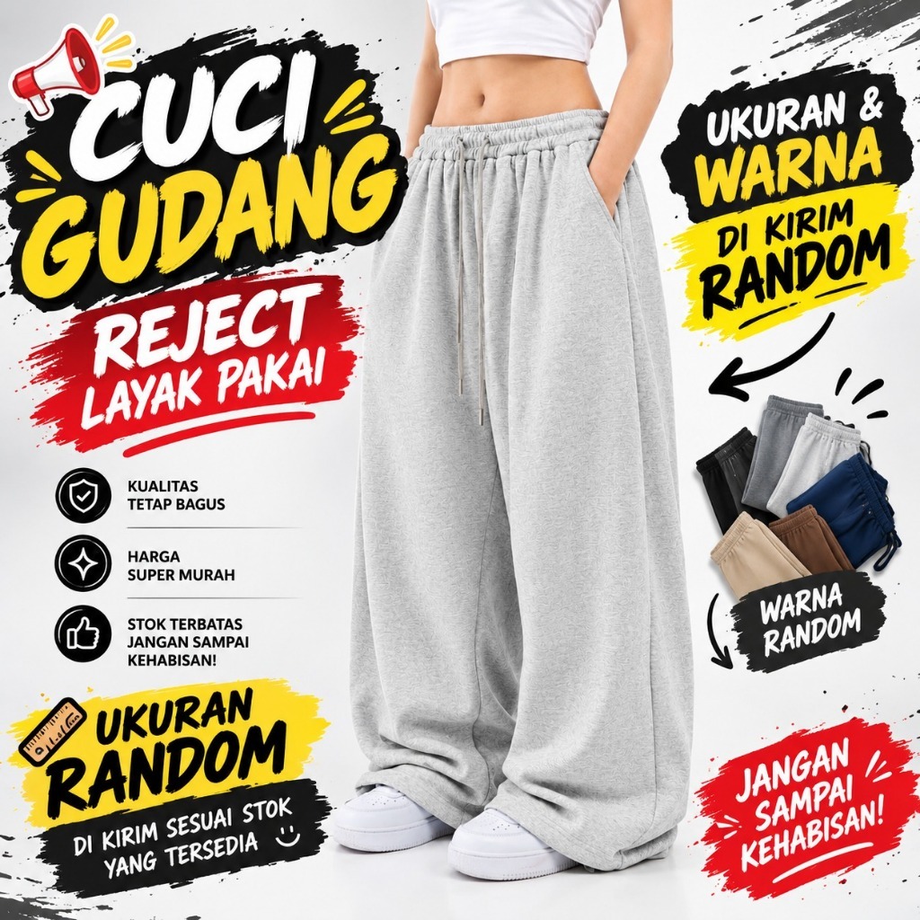 Cuci Gudang Reject Layak Pakai Celana Panjang Reject Layak Pakai Celana Panjang Baggy Loose Pants Un