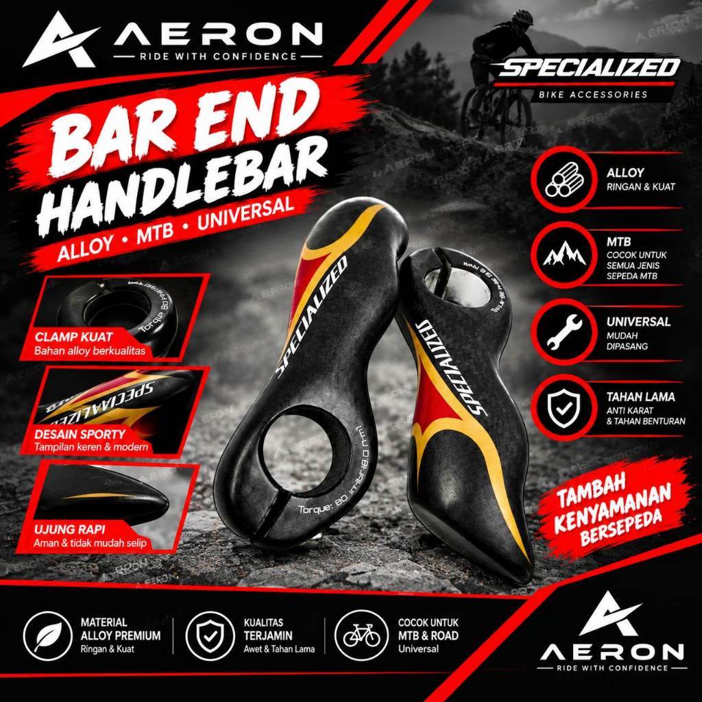 Bar End Specialized Carbon Tanduk Stang Sepeda | Handlebar End MTB Sepeda Lipat