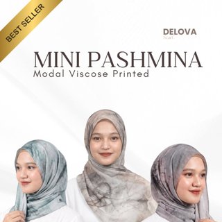 Delova Scarf - MINI Pashmina Viscose Printed Premium Ukuran Mini 150cm-160cm (Pashmina Motif Bahan Viscose)