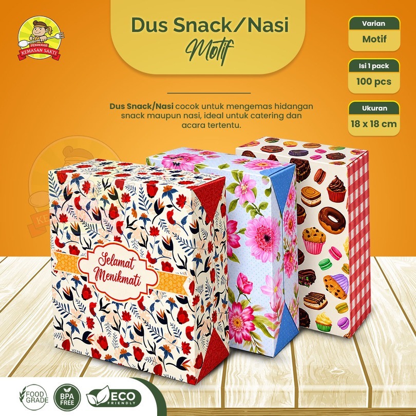 Dus Nasi Snack 18X18 Cm Printing / Dus Nasi Kue