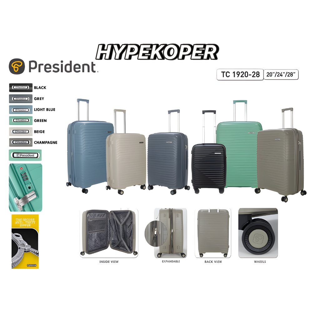 Koper Hardcase PRESIDENT 1920 POLYPROPYLENE TSA
