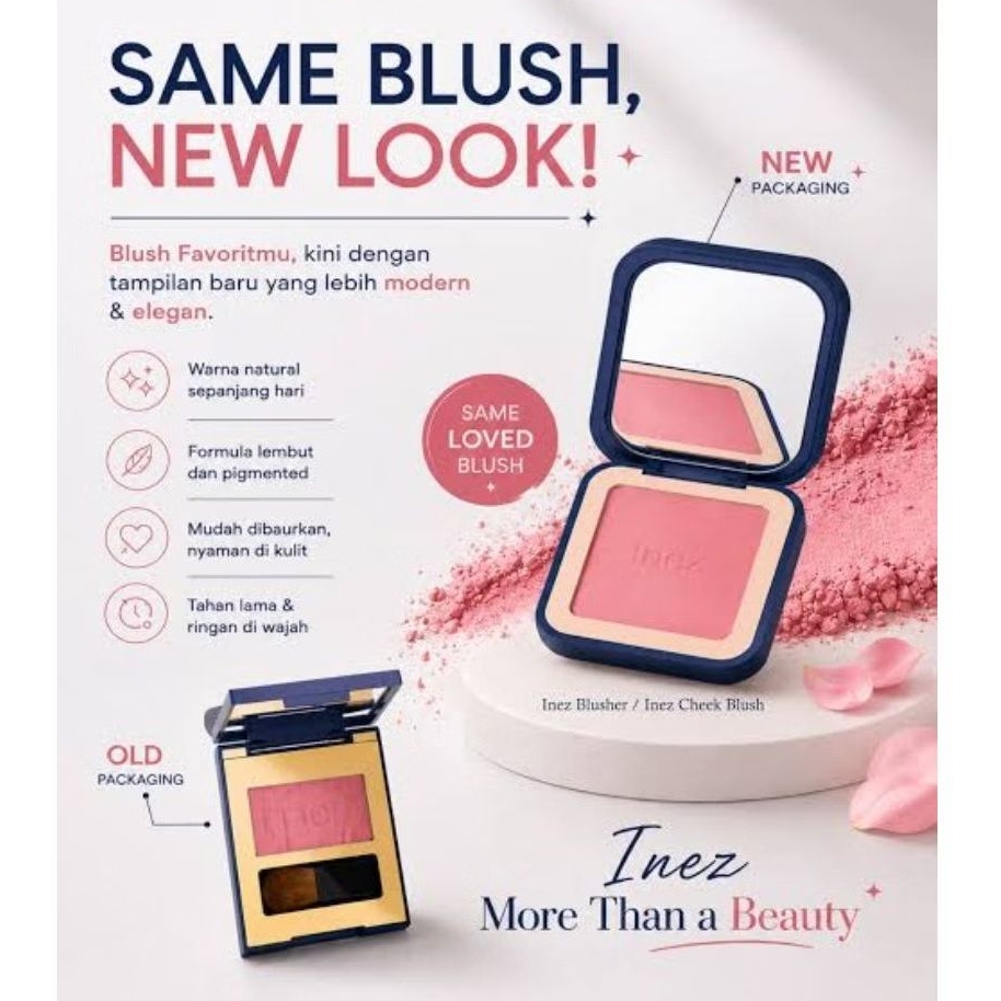 inez cheek blush powder/blusher with brush/blush on inez