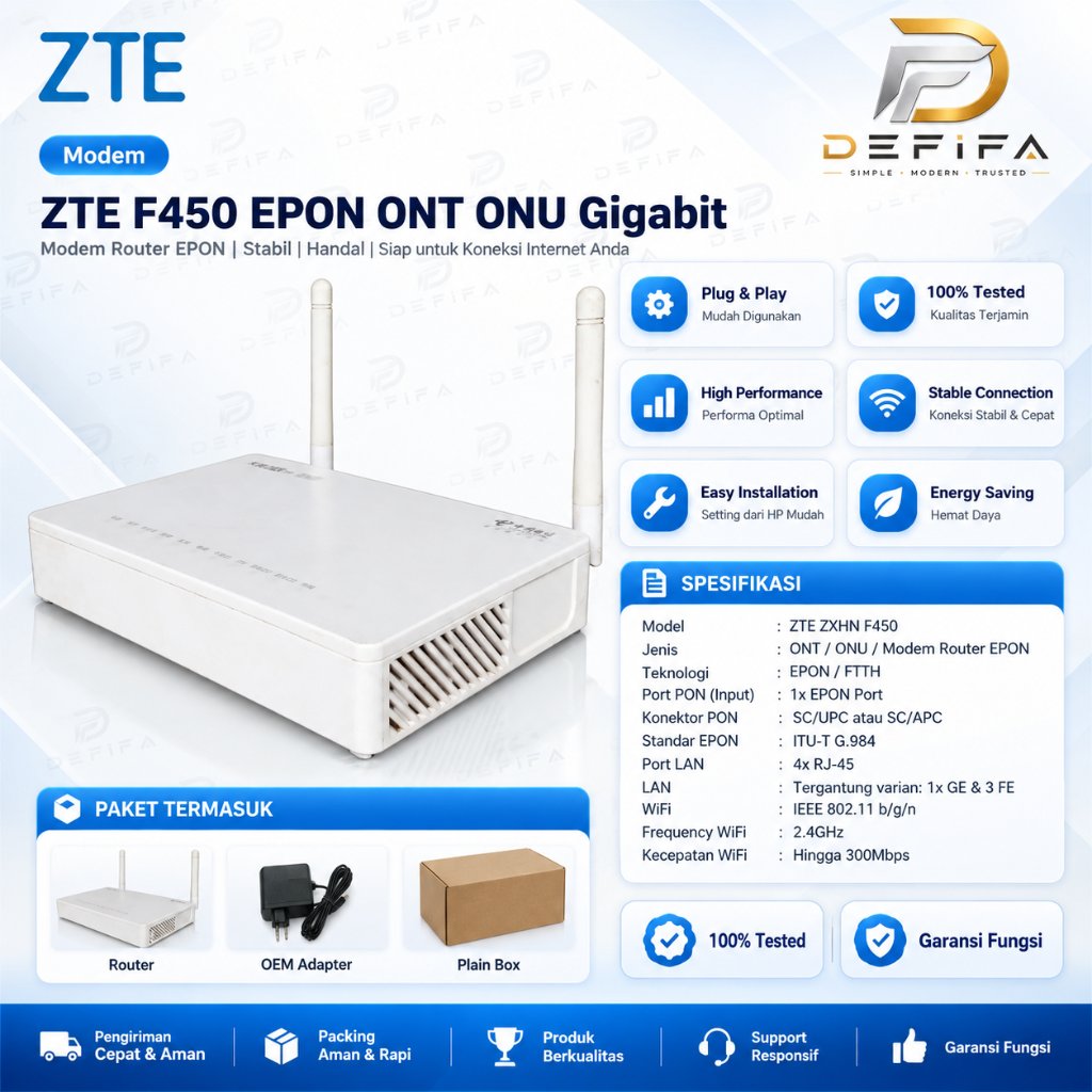 ZTE F450 EPON ONT ONU |  EPON | WiFi Router | Fiber Optik