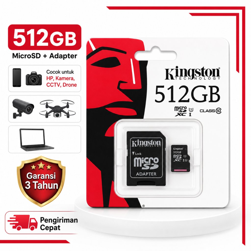 Kingston Memory card hp Kartu Memori 2TB 1TB 512GB 256GB 128GB For CCTV/dengung/perekam mengemudi/ph