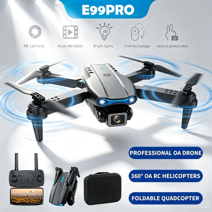 E88/E99 PRO Drone , Bisa COD/Kit Baterai/FPV WIFI/Pesawat Lipat/Kamera 4k HD Bisa COD /Battery Combi