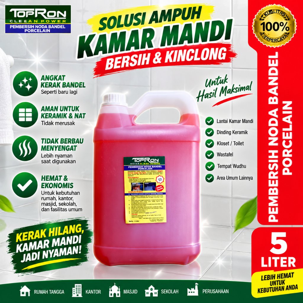 TOILET CLEANER 5 LITER TOPRON PEMBERSIH KERAK KAMAR MANDI