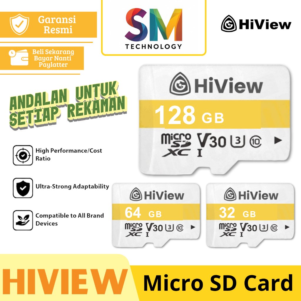HiView Micro SD Card V30 Class 10 Memory Card Original - Garansi Resmi