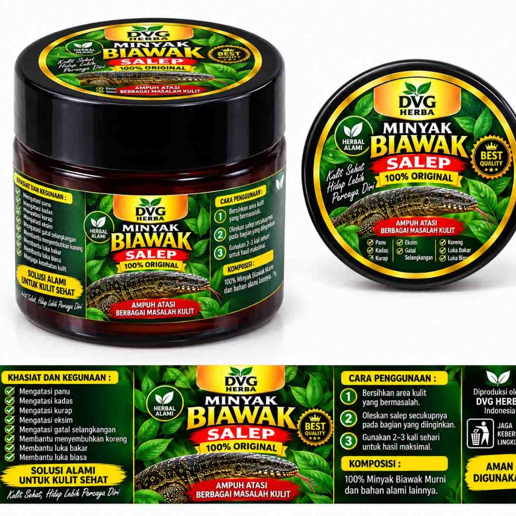 Salep herbal Minyak Biawak Untuk Atasi Panu Kadas Kurap Eksim Koreng Kutu Air Gatal Selangkangan