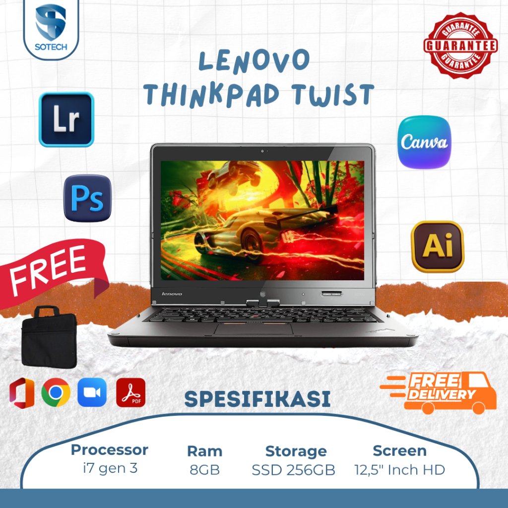 Lenovo ThinkPad Twist Core i7-3537U RAM 8GB SSD 256GB Windows 10