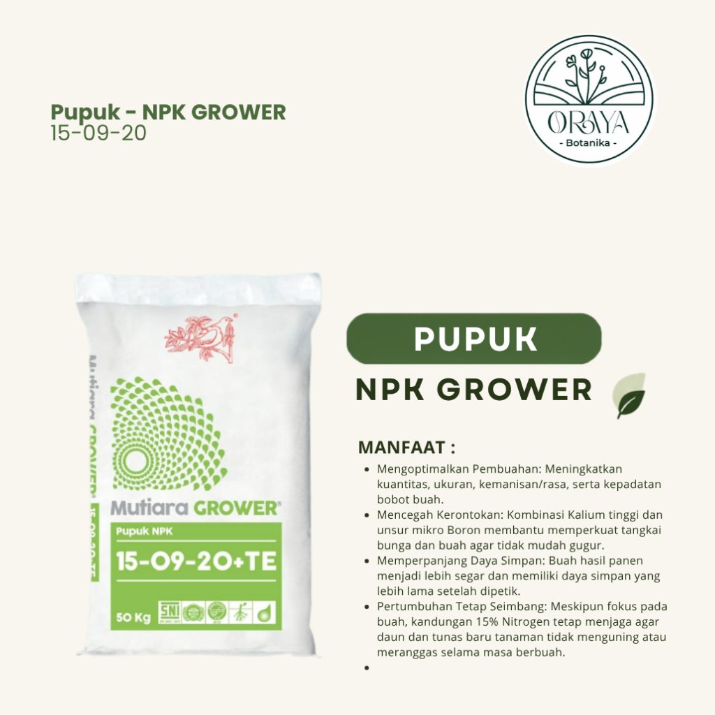 ORAYABOTANIKA | Pupuk NPK Grower -  15-09-20