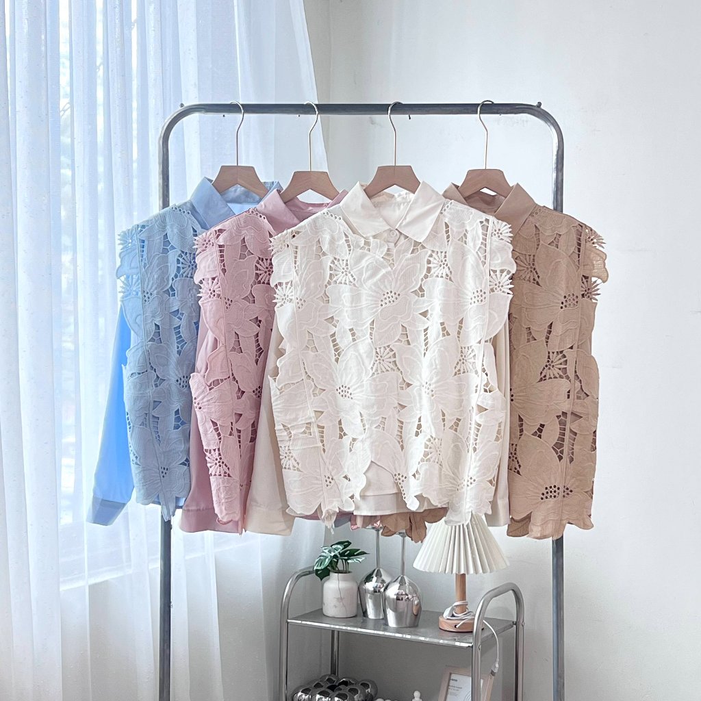 CHIMARA | 675-2 | Atasan Wanita Blouse Katun dengan Vest Katbol Bunga Simpel & Timeless Look