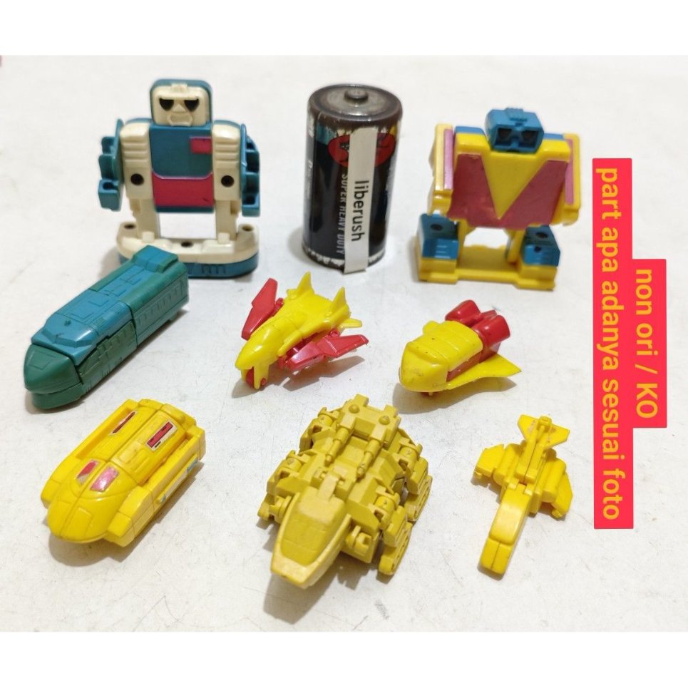 Set junk plastic vintage K O 1985 gobots go bots gashapon minipla machine robo alphabet vintage tran