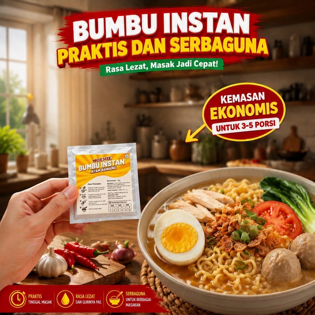 MOEMIE BUMBU INSTAN MIE KUAH AYAM BAWANG, BIHUN KUAH, KWETIAU KUAH 25G