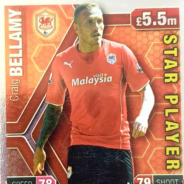 Kartu  Topps Match Attax Premier League Star Player 2013/2014 , Klub Cardiff City penyerang Wales, C