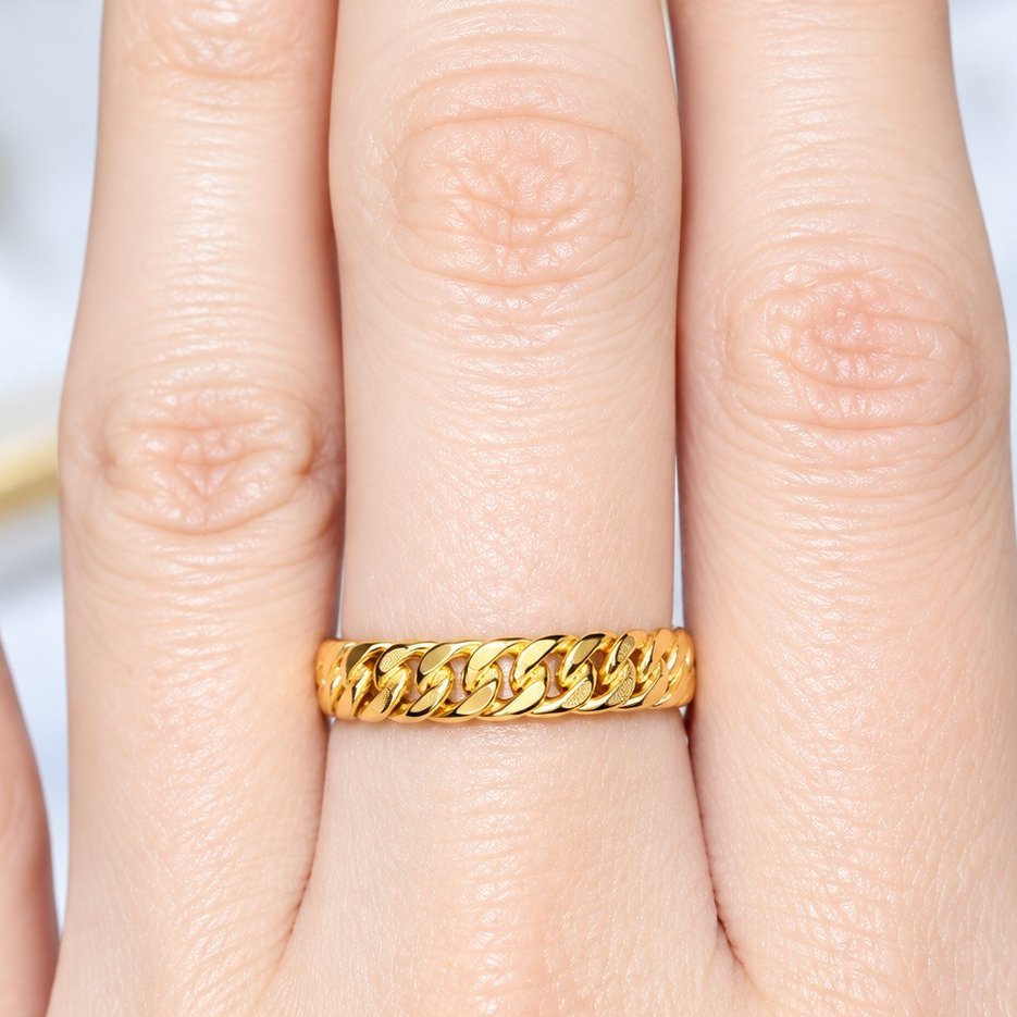Cincin Dewasa Emas Muda Rantai berat 1 gram