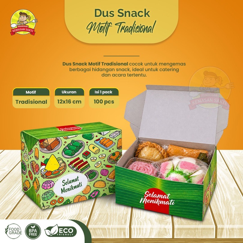 Dus Snack 12x16 Cm Printing Dus Snack Motif Isi 100pcs