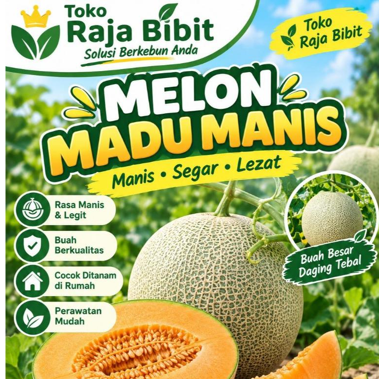 50 BUTIR BENIH MELON MADU MANIS / 20 BUTIR | BIBIT BENIH BUAH MELON MADU