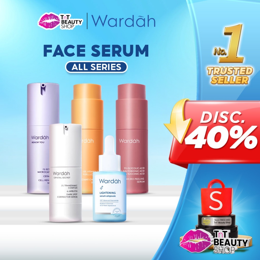 WARDAH Serum Complete Series Acnederm, C-Defense, Lightening, Crystal Secret, Renew You, Hydra Rose,