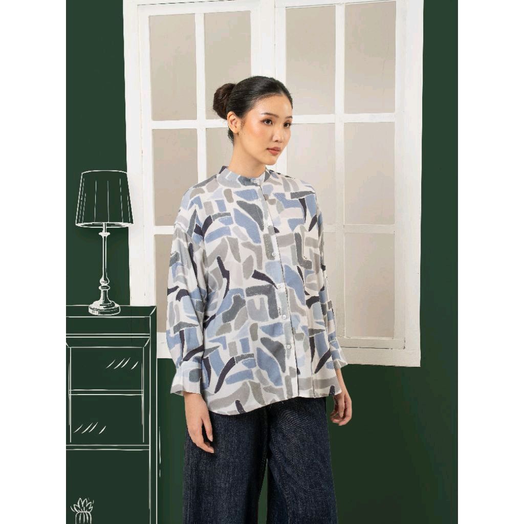 Kalina shirt green - AlezaLabel | kemeja wanita | atasan wanita | pakaian wanita | alezabintaro | al