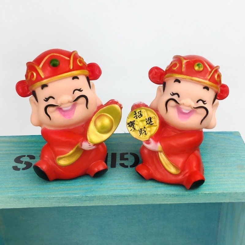 Patung Dewa Rejeki Cai Shen Miniatur Fiberglass