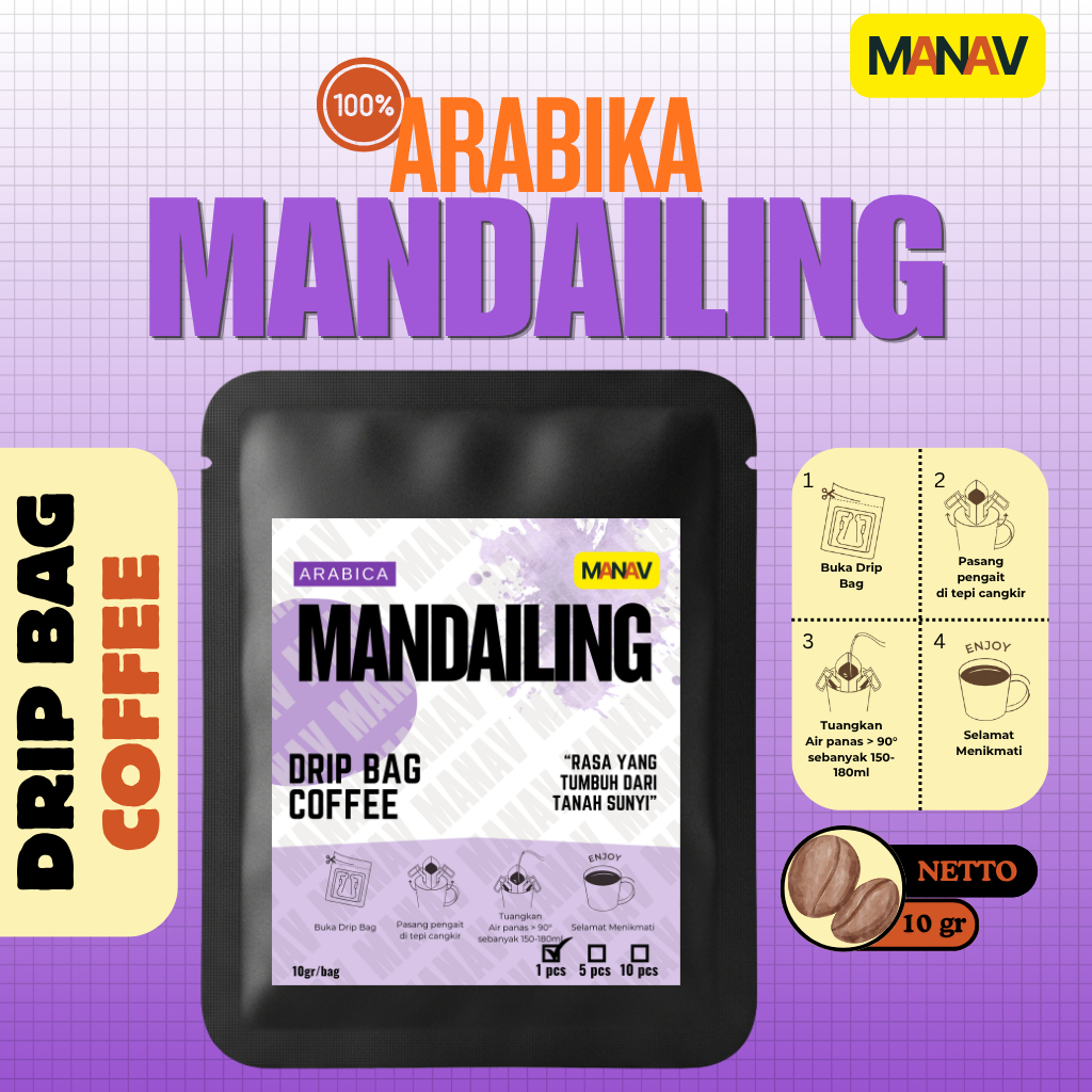 Kopi Arabika Mandailing - Kopi Drip Bag Arabika Mandailing / Drip Bag Coffee Arabika Mandailing 10gr