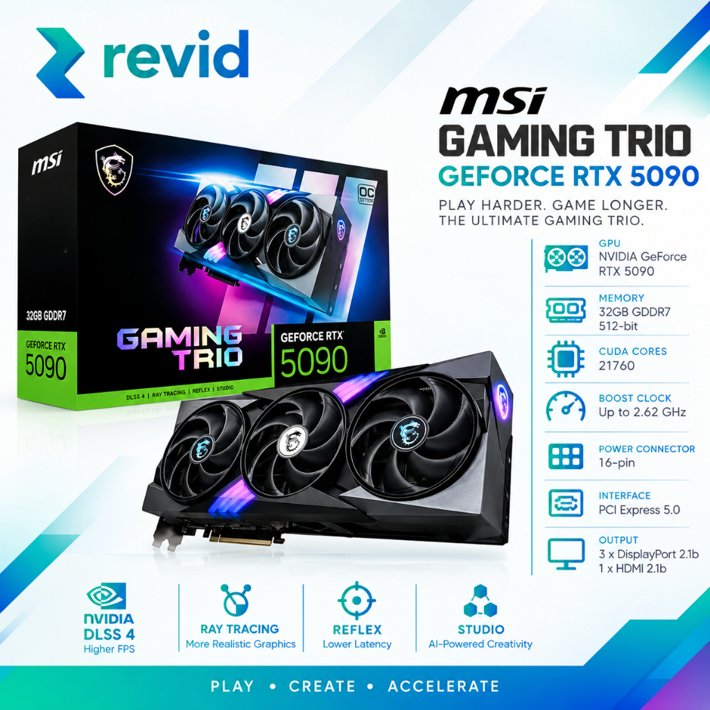 VGA MSI RTX 5090 32G GAMING TRIO OC