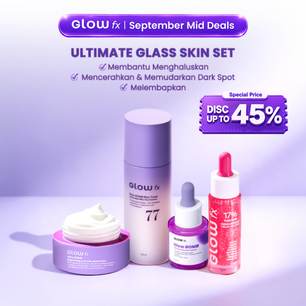 [LIMITED STOCK][4PCS] GLOW FX Ultimate Glass Skin Set - Glow Bomb Toner 100ml, Glow Bomb Serum 20ml,