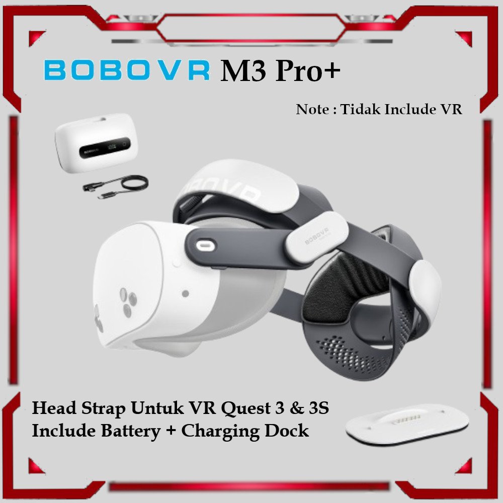 BOBOVR M3 Pro+ Head Strap With Battery Docking Compatible for Quest 3S / Quest 3 VR Aksesoris