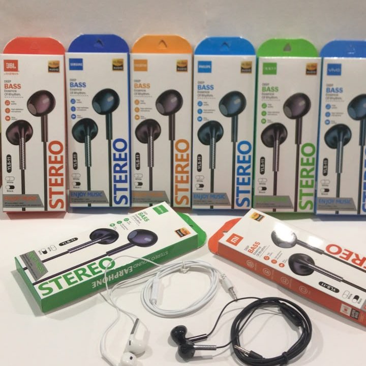 [PK-660] Headset Stereo Earphone YLS-11 Plus plastik bening Klip Packing kotak