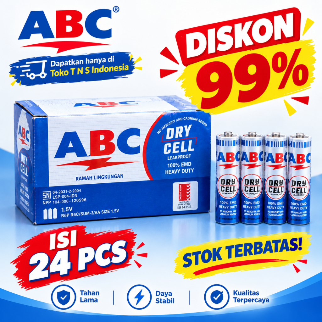 Trend - ABC AA A2 BIRU ORIGINAL TERMURAH / BATTERY AA ABC ORI GROSIR / BATU BATERAI BATERE ABC AA