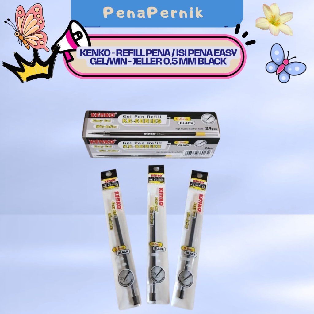 KENKO - REFILL PENA / ISI PENA EASY GEL/WIN - JELLER 0.5 MM BLACK