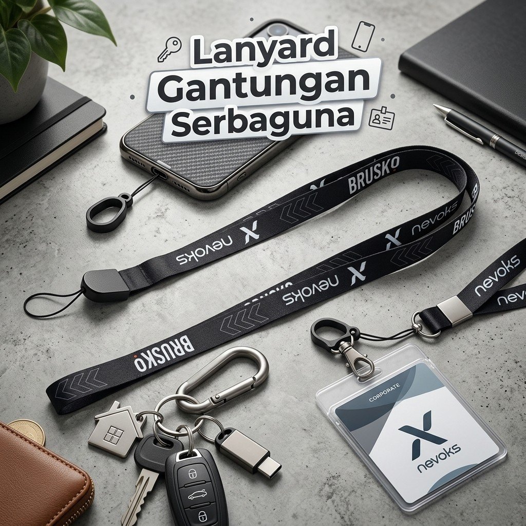 Lanyard Gantungan Serbaguna Nevoks x Brusko Premium – Tali Gantungan Kunci & HP Anti Ribet