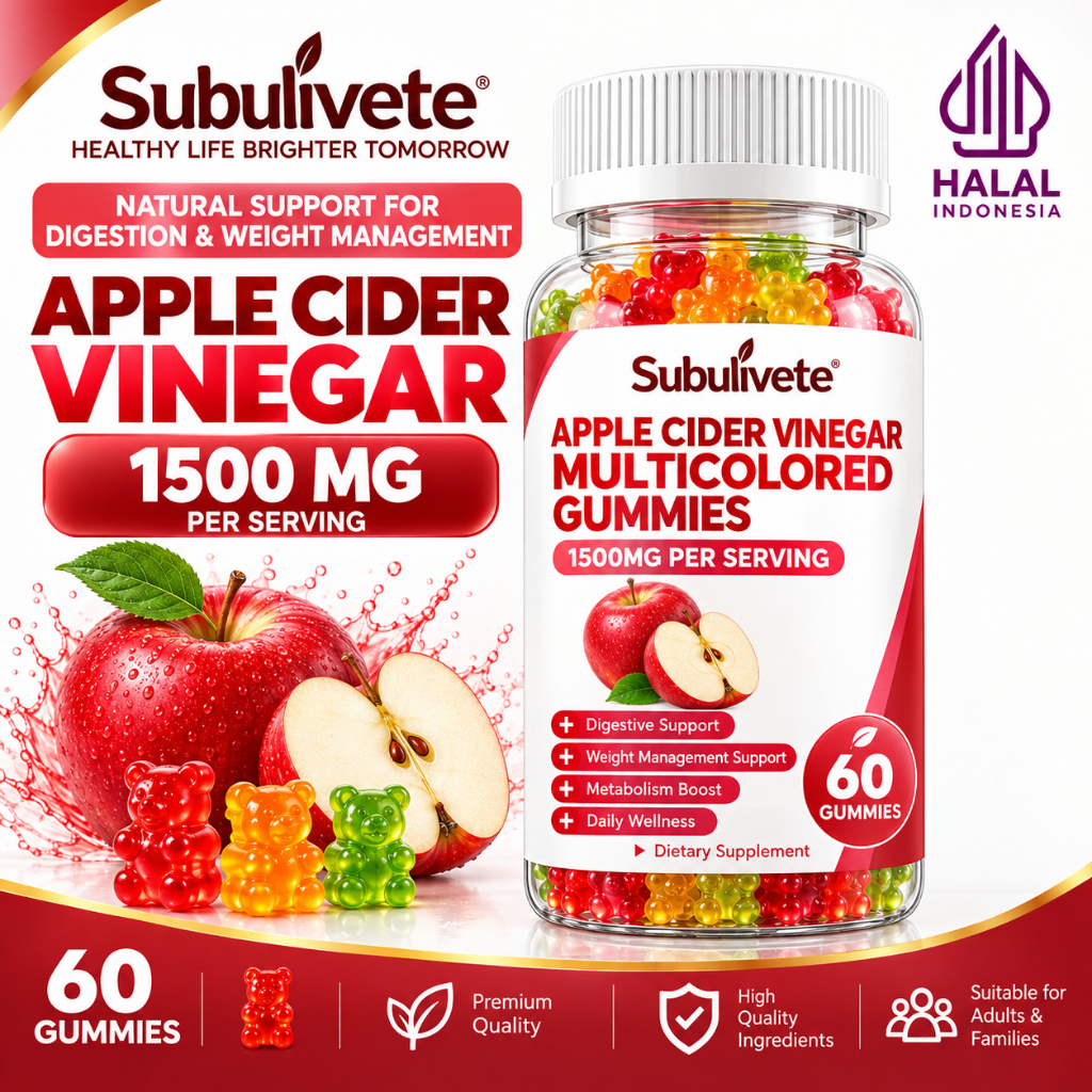 Subulivete Apple Cider Vinegar Gummies Detoks Detox Reduce Bloating and Promote Digestion Stress Rel