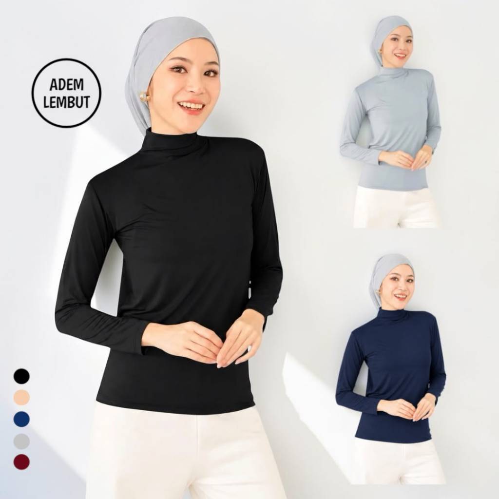 Baju Manset Lengan Panjang Wanita Standar & Jumbo L XL 2XL 3XL Bahan Spandek Premium Adem Melar Nyam
