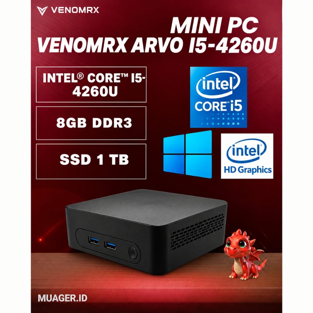 MINI PC VENOMRX ARVO I5-4260U FULLSET +WIN 11 +RAM +SSD | MINI PC I5 GEN 4 | MINI PC DDR3 GEN 4